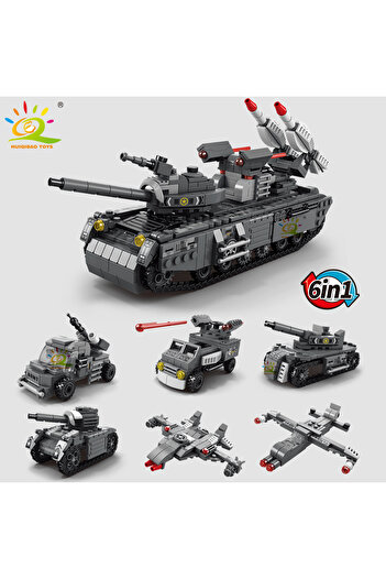 Choice HUIQIBAO WW2 Military Tank 648pcs 6in1 Building Blocks Set Truck Plane Army Bricks City Construct...