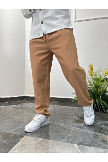 NOMARC Brown Linen Trousers Nm-2