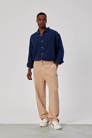 NOMARC Loose Cut Brown Trousers