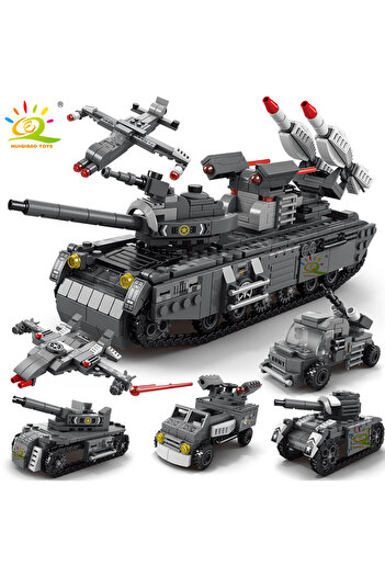 Choice HUIQIBAO WW2 Military Tank 648pcs 6in1 Building Blocks Set Truck Plane Army Bricks City Construct...