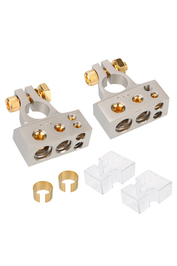 Choice Style 1 2Pcs Car Battery Terminal Connectors Audio Stereo Cable Clamps 0/2/4/8/10GA Adapter Modified