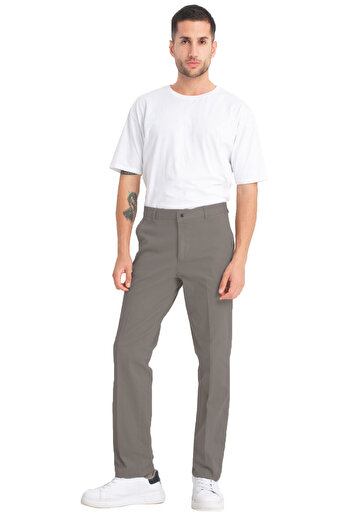 Varetta Men's Soil Brown Classic Cut Woven Dobby Pocket Seasonal Linen Trousers