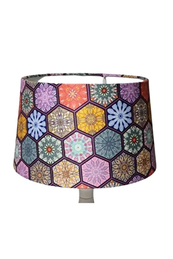 TEKAY AYDINLATMA Floor Lamp Cap Bottom 40 Diameter Top 33 Diameter Color Patterned Fabric Finish Floor Lamp Head