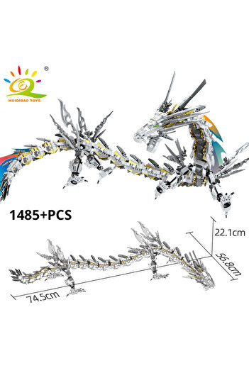 Choice No box HUIQIBAO 1485PCS White Dragon Model Building Blocks Movie Series City Bricks Educational Cons