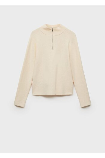 MANGO Woman Zippered perkins collar sweater