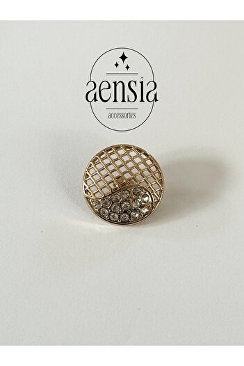 aensia Gold Mesh Rhinestone Model - Special Design Coat Jacket Trench Coat Button 2.29cm