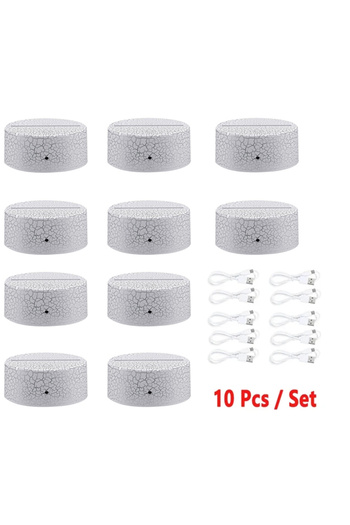Choice Ivory 10pcs Acrylic Light Board Base Crack 7 Colors Decorative Light Display Stand Touch Switch Led
