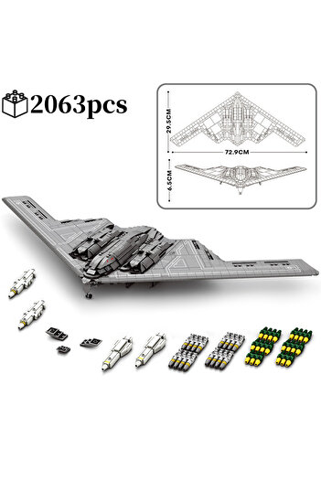 Choice 2063pcs Military Technical USA B2 Ghost Stealth Ghost Bomber Fighter Building Blocks World War WW2 S