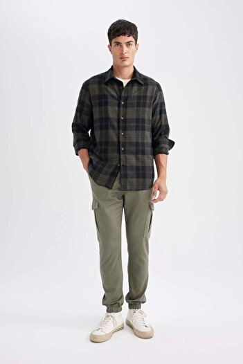 DeFacto D1044 Kargo Cepli Lastikli Paça Jogger Pantolon
