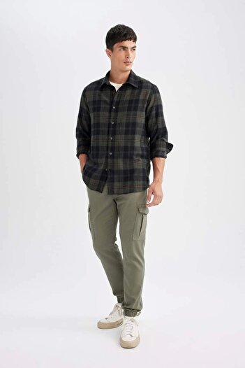 DeFacto D1044 Kargo Cepli Lastikli Paça Jogger Pantolon