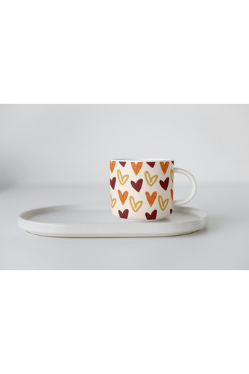 EYBaskı Tasarım Love Nescafe Cup with White Porcelain Heart