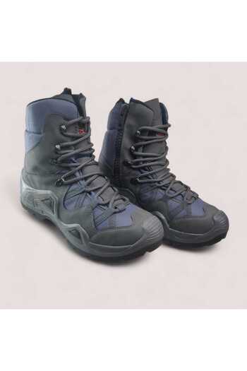 LIGHTINGHM Στρατιωτικό Κάμπινγκ Tactical SMOKED Φερμουάρ εξωτερικού χώρου από συνθετικό δέρμα Tactical Winter Boots