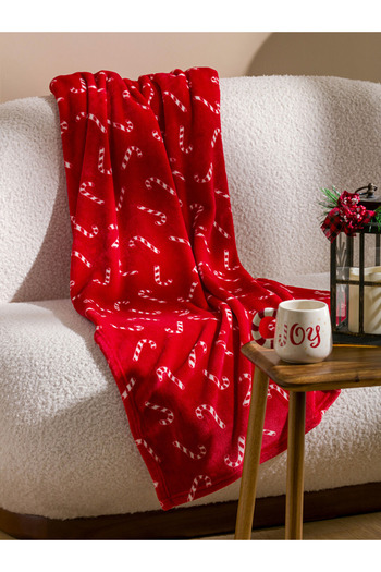 LC Waikiki Lcw Home Red Cane Printed Tv Blanket 100X150 cm