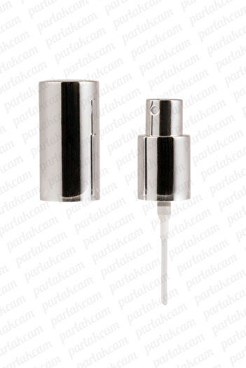 parlakcam 100ml Gümüş Renkli Metal Lüx Sprey Şişe, Parfüm Kolonya vb İçin Sızdırmaz Mavi Cam Şişe 1 Adet