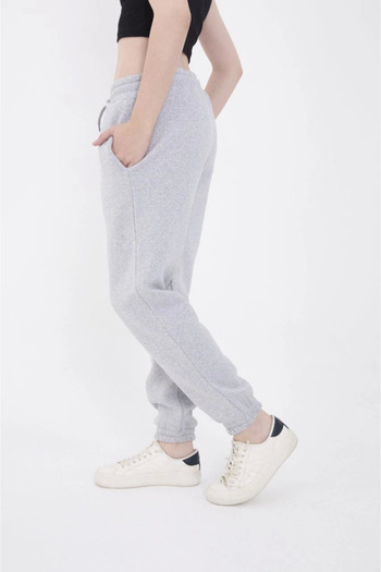 MODA55 Three Thread Elastic Printed Sweatpants - Gray