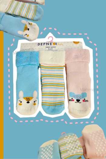 Defne Non-Slip Sole, Towel Socks with Abs, Winter, Thick Baby Kids Socks