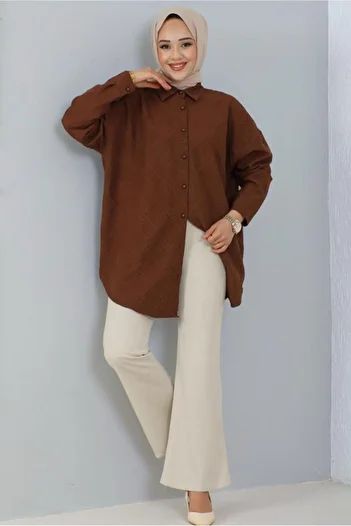 TRENDTESETTÜR Ecru Women's Trousers - Flared Leg, Elastic Waist T 602