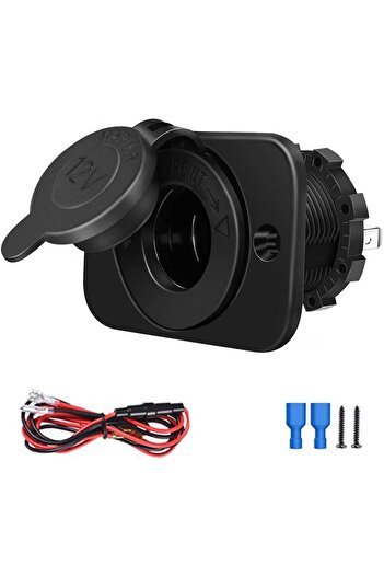 Choice black 1-Pack Cigarette Lighter Socket, 12V Power Outlet Receptacle for Car Marine Motorcycle ATV RV,
