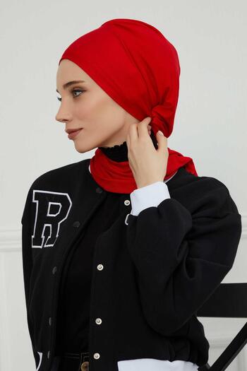 Aisha's Design Combed Cotton Ready-To-Wear Turban,Ht-96,Ht-96,Red
