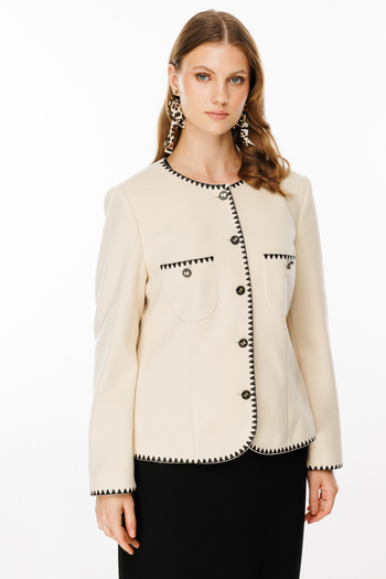 Ekol Bag Pocket Zigzag Piping Jacket
