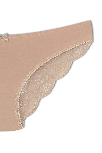 HNX 5'li Pamuklu Arkası Yarım Dantel Slip Kadın Külot