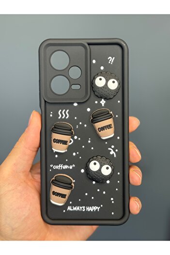 Fibaks Redmi Note 12 Pro 5g Case Designed Patterned Camera Protection Coffee Cookie Soft Silicone Cover