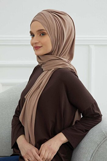 Aisha's Design Практичен шал от джърси с мулти-кръстосана плетка, PS-41, Vison