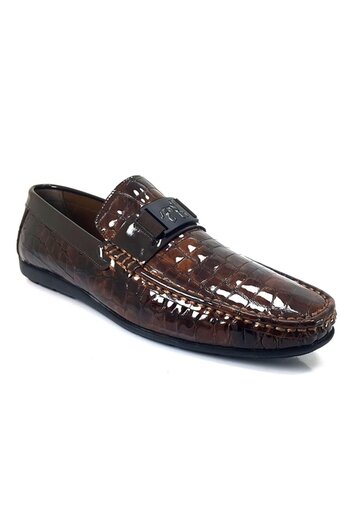 Fosco Brown Patent Leather 2094 Casual Men's Shoes