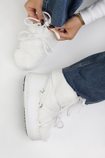 Shoeberry Γυναικείες μπότες χιονιού Snowie White λουστρίνι με βελούδινο εσωτερικό