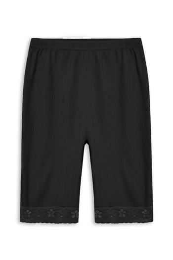 HNX Cotton Corded Textured Lace Leg Women's Tights