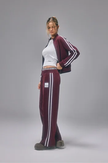 Bases Striped Wide Leg Fleece Sweatpants