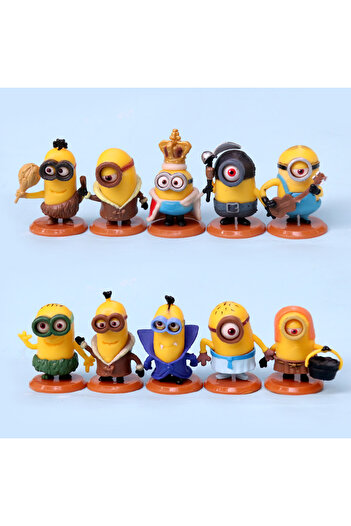 Choice WHITE kawai Capsule toys 10Pcs/Set Miniones Kevin Bob 3D Eye Despicable Miniones Action Figures Clas