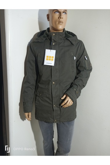 DYNAMO Military Green Hooded Waterproof 100% Cotton Parka with Fur Inside