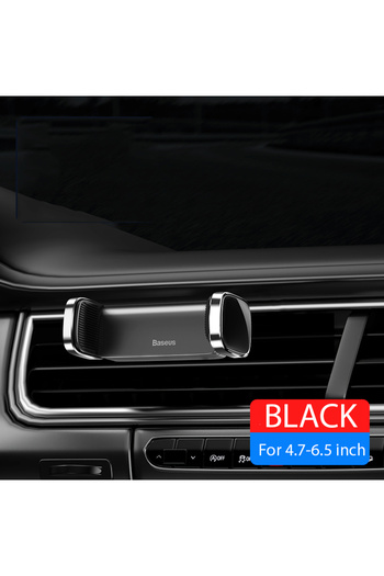 Baseus Black Car Phone Holder For Universal Mobile Phone Holder Stand Car Phone Stand For Car Air Ou