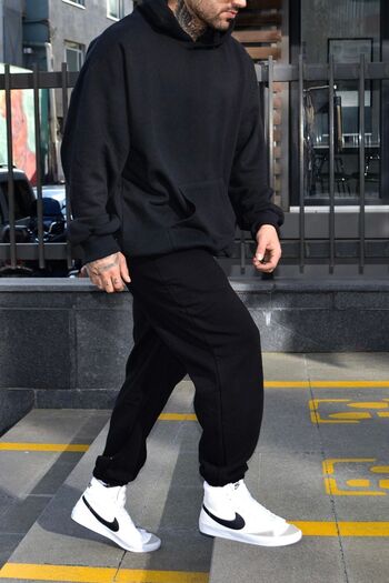 ruNadeS Ανδρικό Σετ Φούτερ με Τσέπη Καγκουρό Soft Oversize - Home Wear