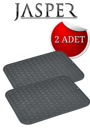 JASPER GP-153 2 Adet Büyük Boy Bulaşık Kurutma Matı Bulaşıklık Su Tutmaz Bulaşık Matı 39,5x31 CM