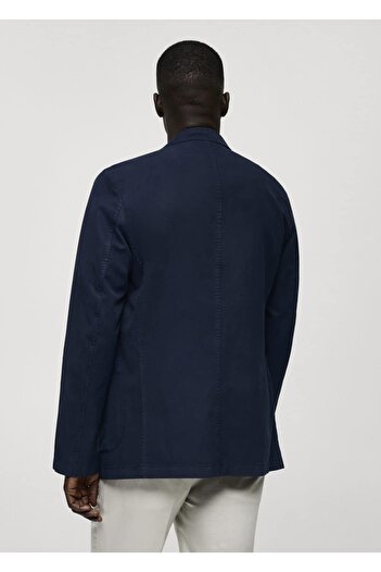 MANGO Man Dar kesim keten-pamuk karışımlı blazer ceket