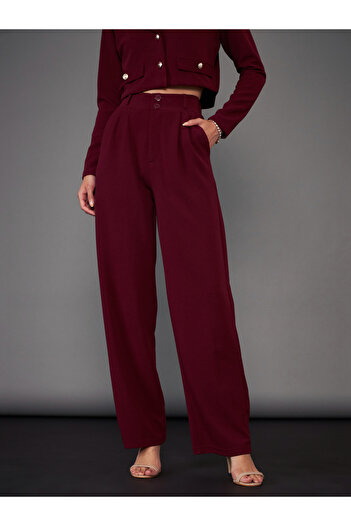 Sassafras By Styli High Rise Straight Pants with Slip Pocket