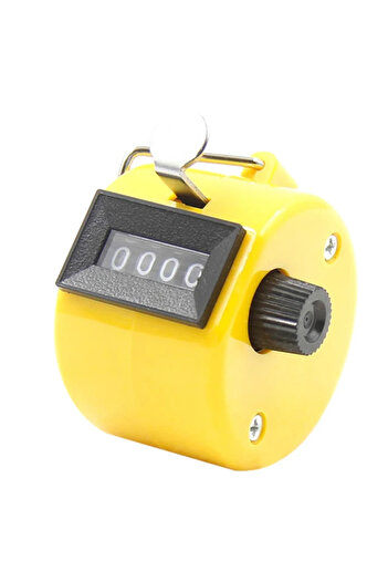 Choice4 Yellow Handheld 4 Digital Tally Counter Mechanical Manual Palm Clicker Number Count Assorted 8 Color