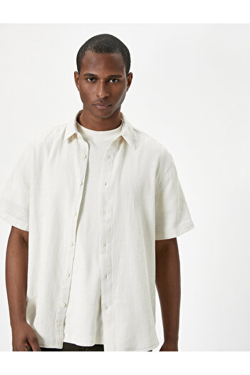 Koton Summer Shirt Short Sleeve Classic Collar Button down Cotton Regular Fit