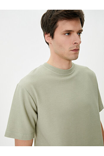 Koton Βασικό T-Shirt με κοντό μανίκι Crew Neck Texture