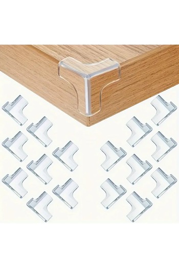 GlassySKY T-Shape Silicone Corner Protector Set for Furniture and Table Edges (4 Pieces)
