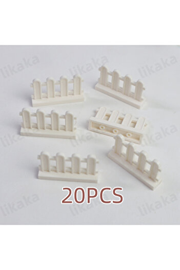 Choice 20pcs white Fence Building Blocks Toys Parts MOC Railing Blocks Toy Compatible Classic Bricks Access