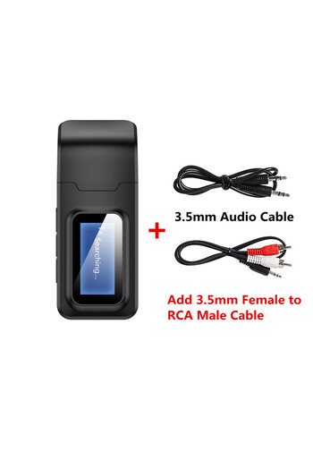 Choice Bluetooth 5.0 Audio Transmitter Receiver Lcd Display 3.5mm 3.5 Aux Jack Rca Stereo USB Wireless A...