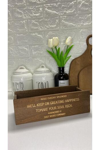 MODA OZY Wooden Rectangular Bathroom/Kitchen Organizer Decorative Organizer