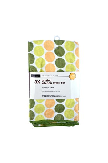 HARMAN 3-Piece Dots Printed Ultra Absorbent Kitchen Towel Set
