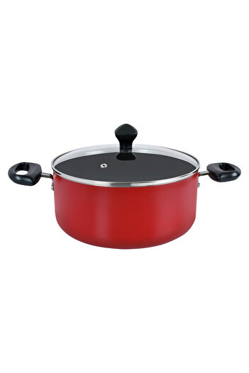 Prestige 8 Piece Non-Stick Cast Aluminium Cookware sets | Induction Base Cookins Set - Red