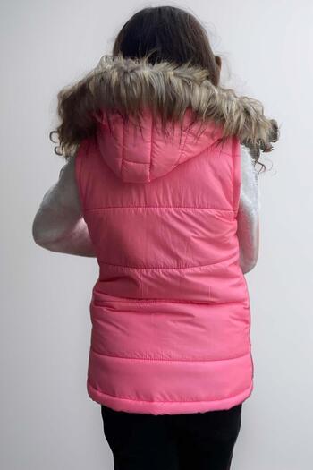 Riccotarz Girl's Pink Inflatable Vest with Feather and Snap-On Hat and Zippered Open Close