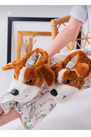 baytarzıN PANDUF HAYVAN FİGÜRLÜ KONFORLU KÖPEKLİ PANDUF PELUŞ SICAK VE RAHAT