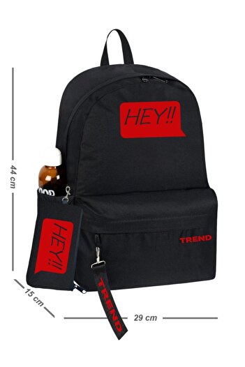 TREND Unisex Black Red My Good Friend Backpack 1525